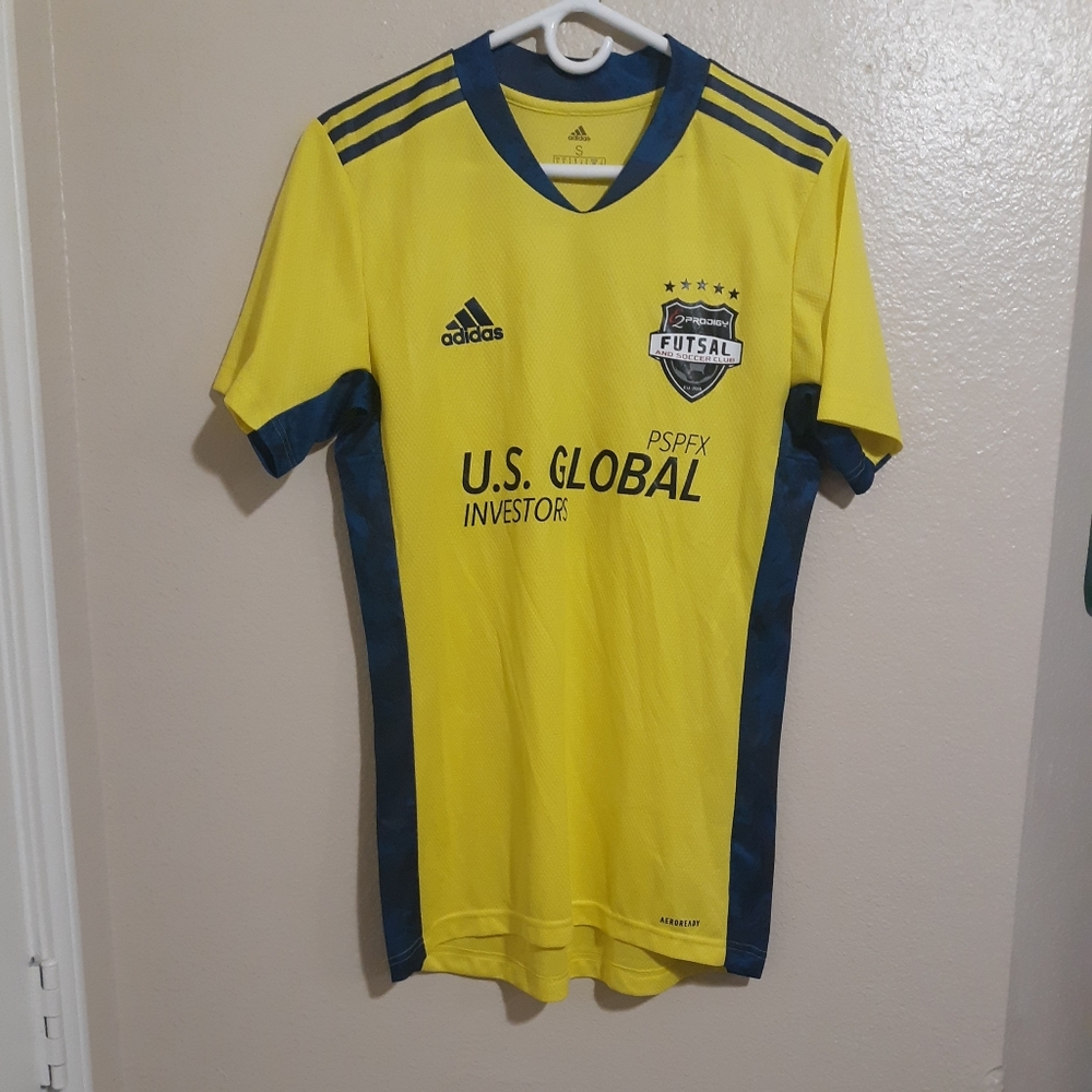 Adidas Soccer Short Sleeve Jersey Yellow Size S